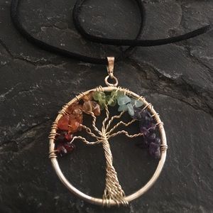 Columbian handmade Chakra tree of life necklace